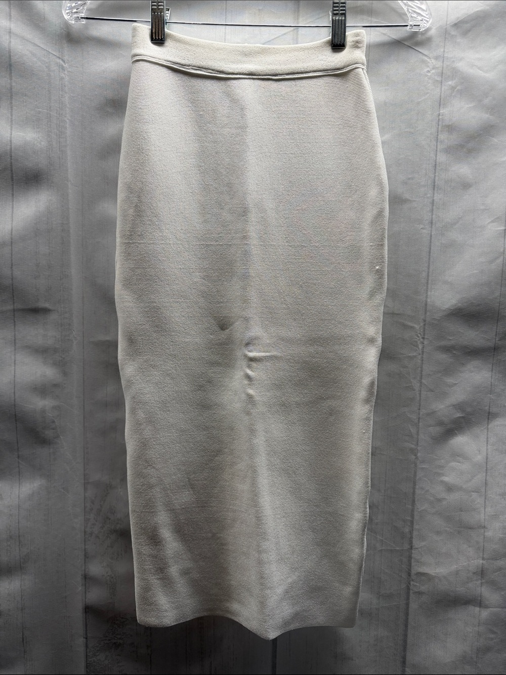 Aritzia Babaton White Sculpt Knit Pencil Midi Skirt Size XS